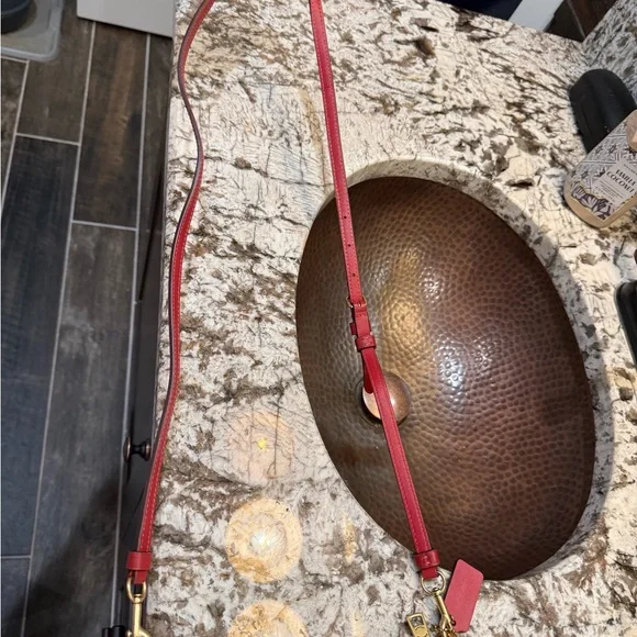 Coach Tan and Red Heart Crossbody Bag - Picture 6 of 6